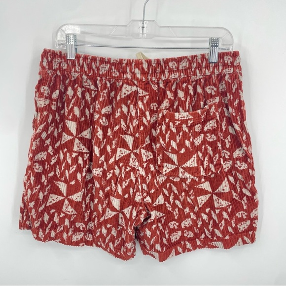 Urban Outfitters Lucien Printed Terra cotta Corduroy Short Sz L - Picture 2 of 7